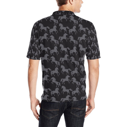 Horse Print Design LKS305 Men Polo Shirt