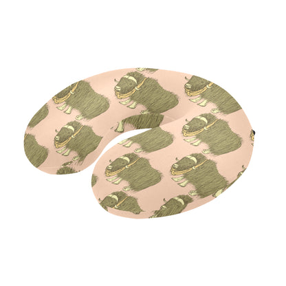 Yak Pattern Print Design 01 U-Shaped Travel Neck Pillow