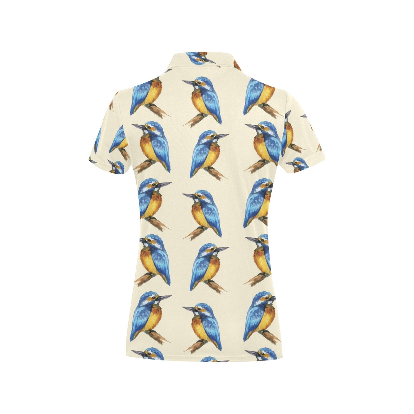 Kingfisher Pattern Print Design 01 Women's Polo Shirt