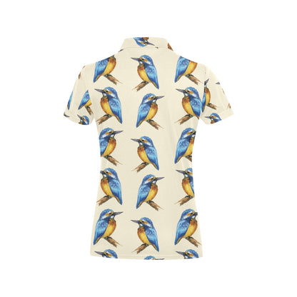 Kingfisher Pattern Print Design 01 Women's Polo Shirt