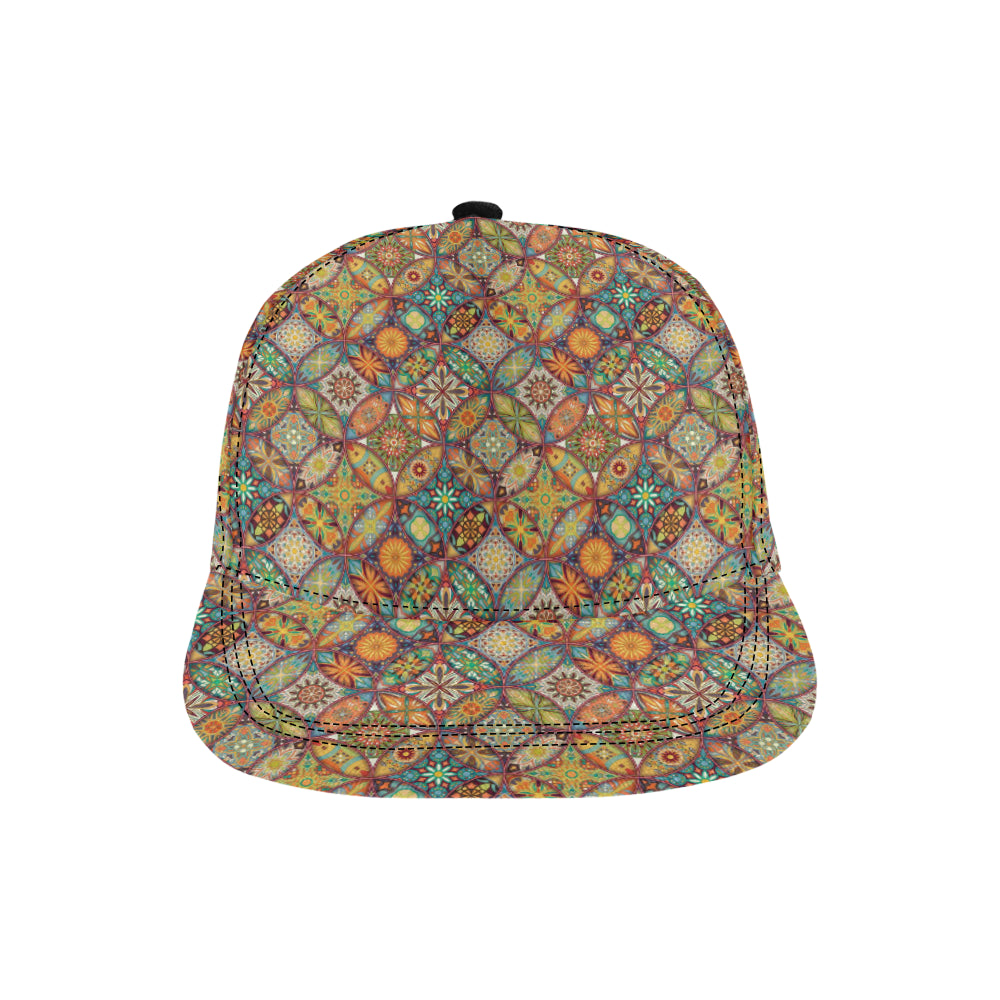 Mandala Flower Themed Design Print Snapback Cap