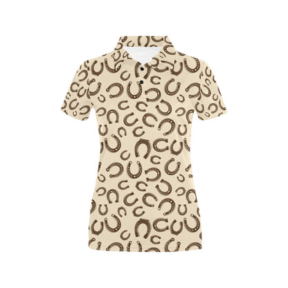 Horseshoe Print Design LKS302 Women's Polo Shirt