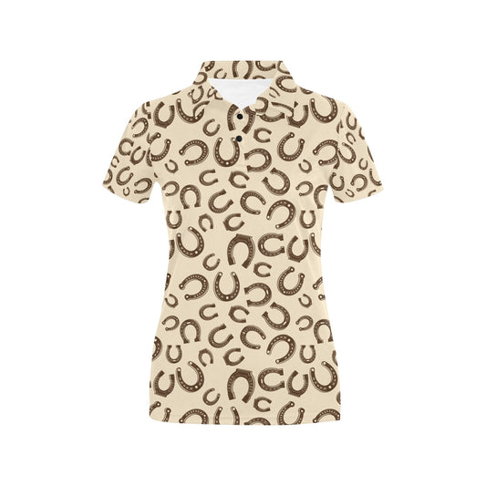 Horseshoe Print Design LKS302 Women's Polo Shirt