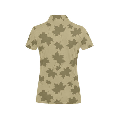Maple Leaf Pattern Print Design 01 Women's Polo Shirt