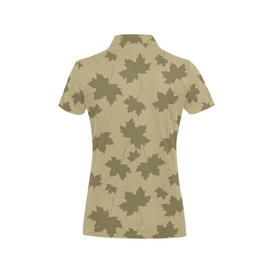 Maple Leaf Pattern Print Design 01 Women's Polo Shirt