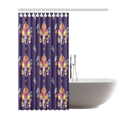 Ganesha Pattern Print Design 04 Shower Curtain