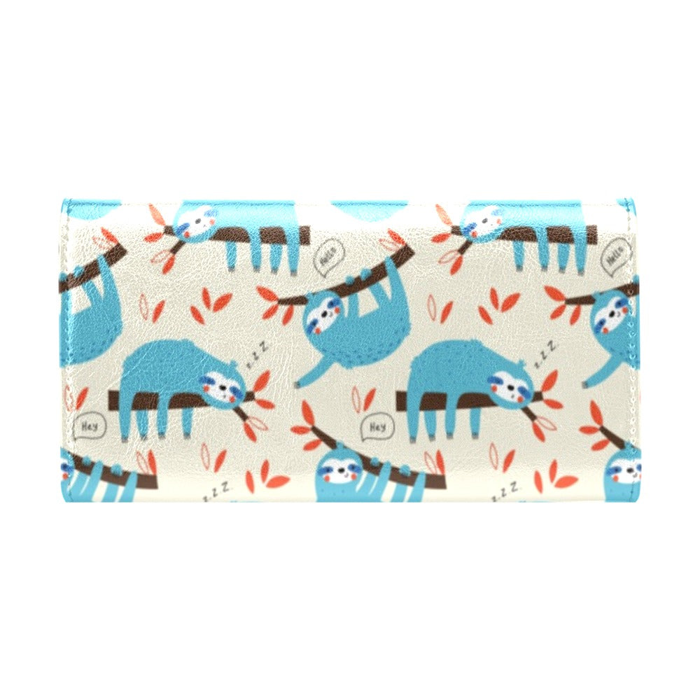 Sloth Print Design LKS3011 Women's Trifold Wallet