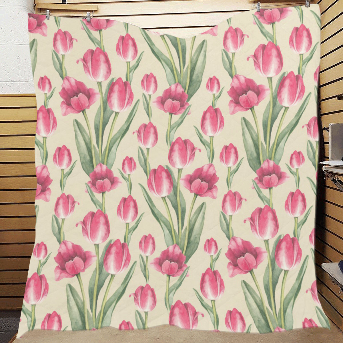 Tulip Pink Pattern Print Design TP06 Premium Quilt
