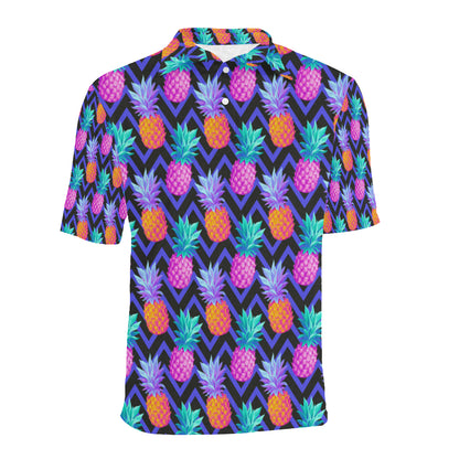 Pineapple Color Art Pattern Men Polo Shirt
