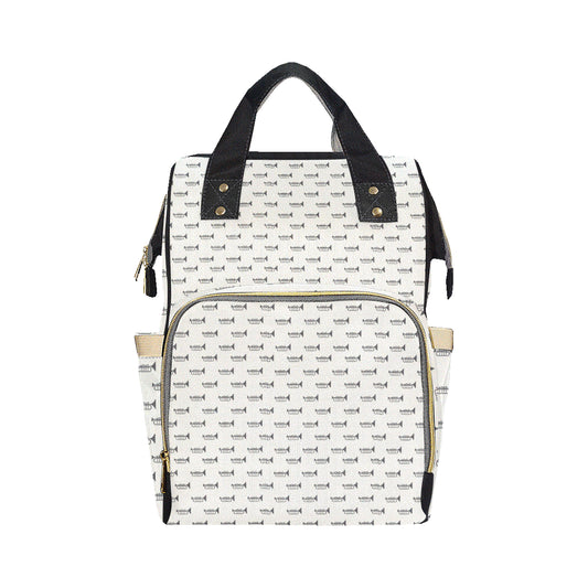 Trumpet Pattern Themed Print Diaper Bag Backpack