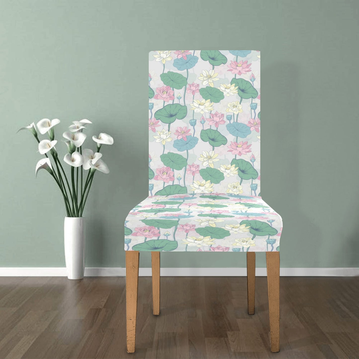 Water Lily Print Design LKS305 Dining Chair Slipcover