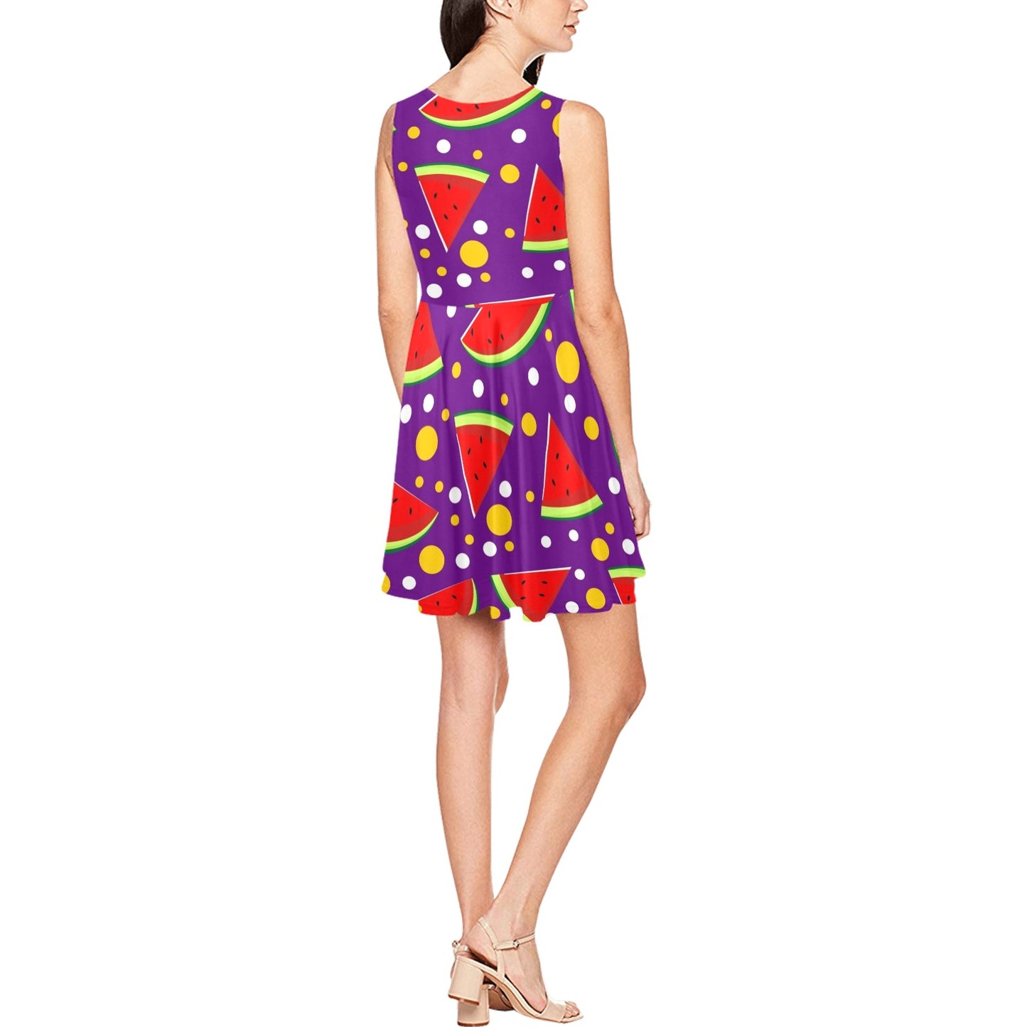 Watermelon Pattern Print Design WM010 Sleeveless Dress