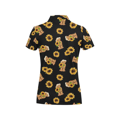 Sunflower Pattern Print Design SF016 Women's Polo Shirt