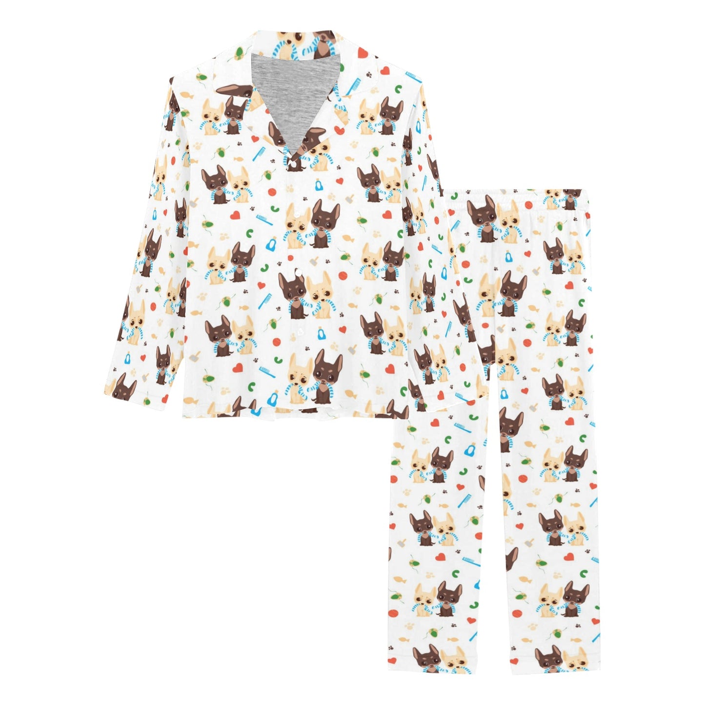 Chihuahua Pattern Print Design 06 Women's Long Pajama Set