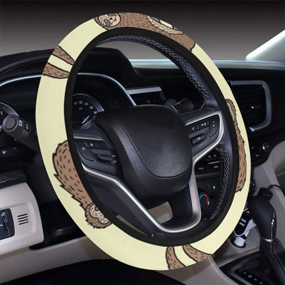 Sloth Print Design LKS3010 Steering Wheel Cover with Elastic Edge