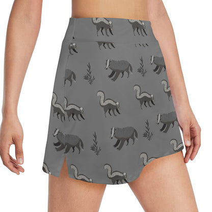 Skunk Print Design LKS301 17" Golf & Pickleball Skort with Pockets
