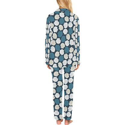 Seashell Print Design LKS3013 Women's Long Pajama Set