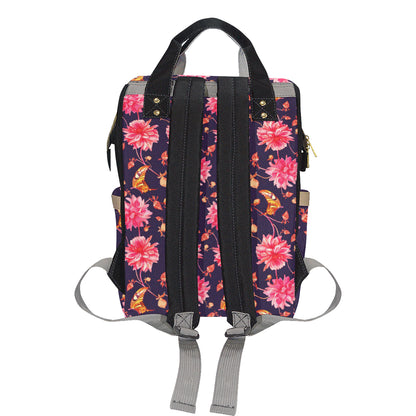 Dahlia Pattern Print Design DH03 Diaper Bag Backpack