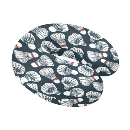 Badminton Ball Pattern Print Design 01 U-Shaped Travel Neck Pillow