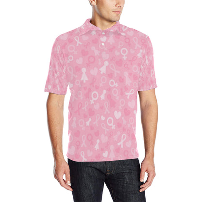 Breast cancer Pattern Print Design 01 Men Polo Shirt