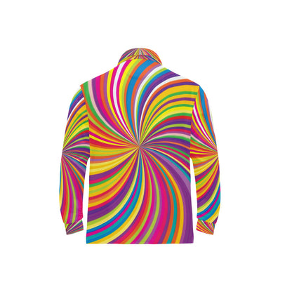 Vortex Print Design LKS301 Long Sleeve Polo Shirt For Men's