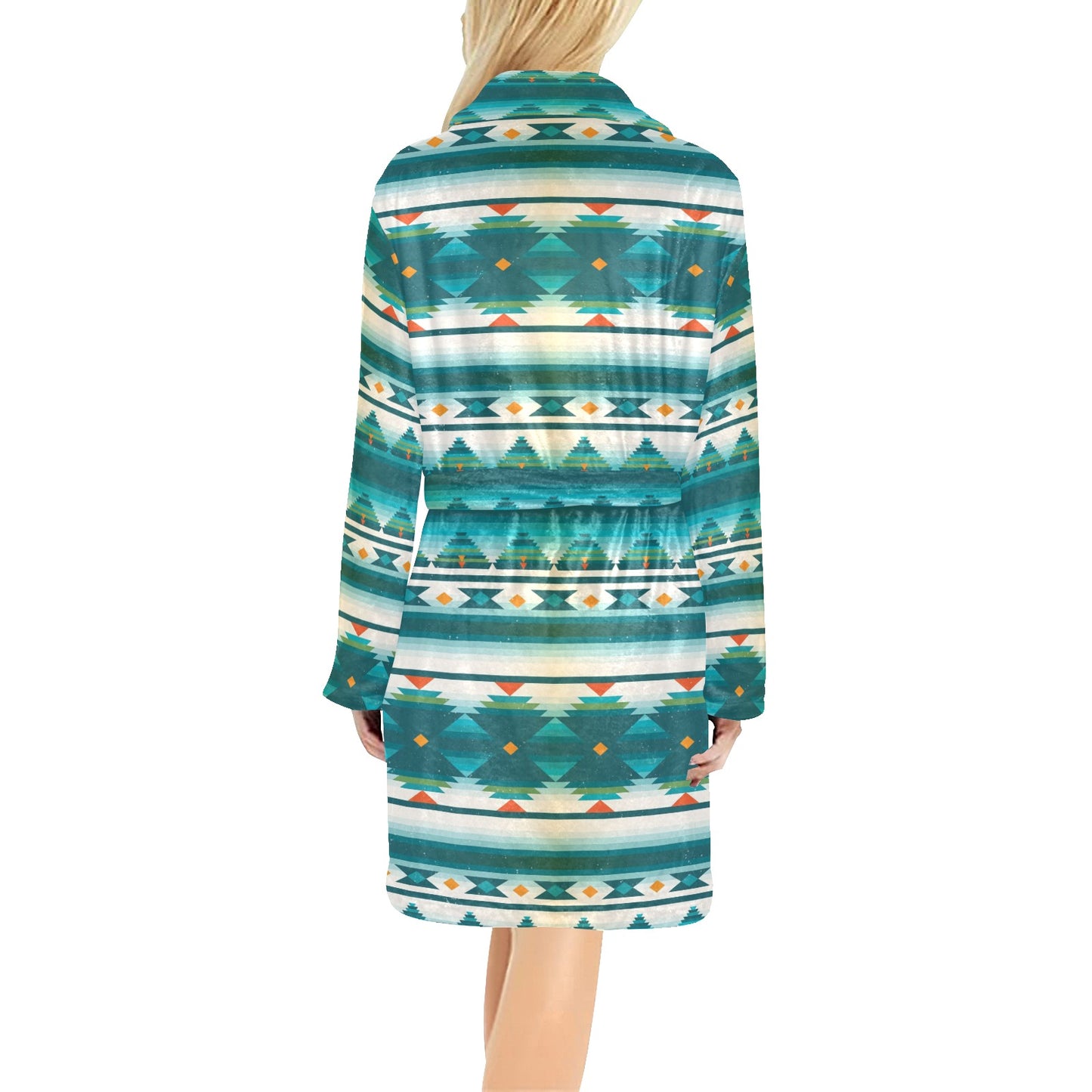 Blue Tribal Aztec Women's Fleece Robe