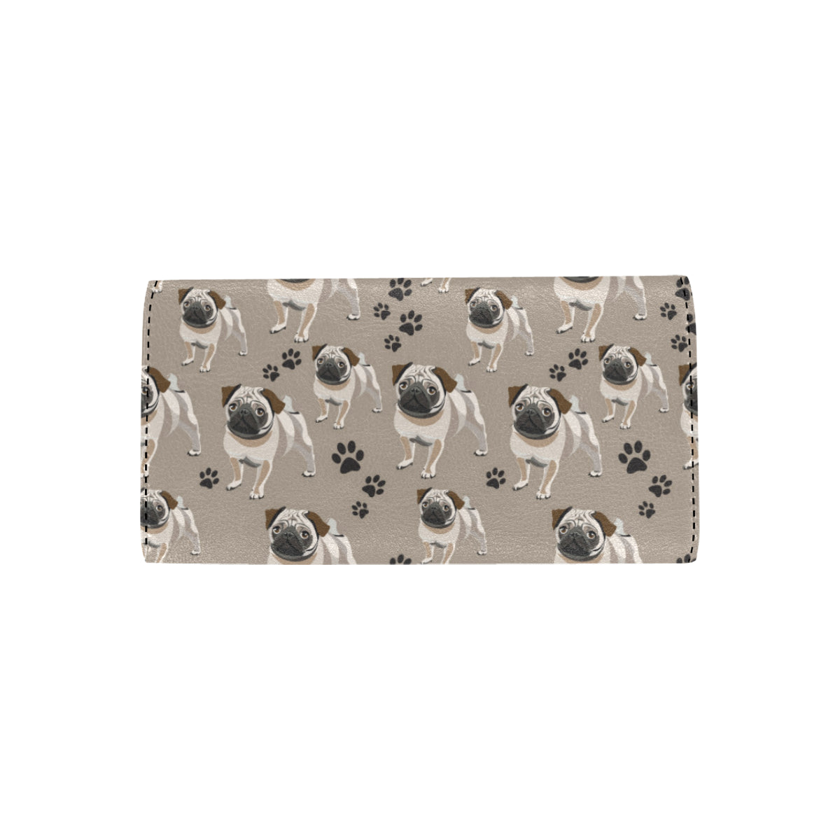 Pug Pattern Print Design A04 Women's Trifold Wallet