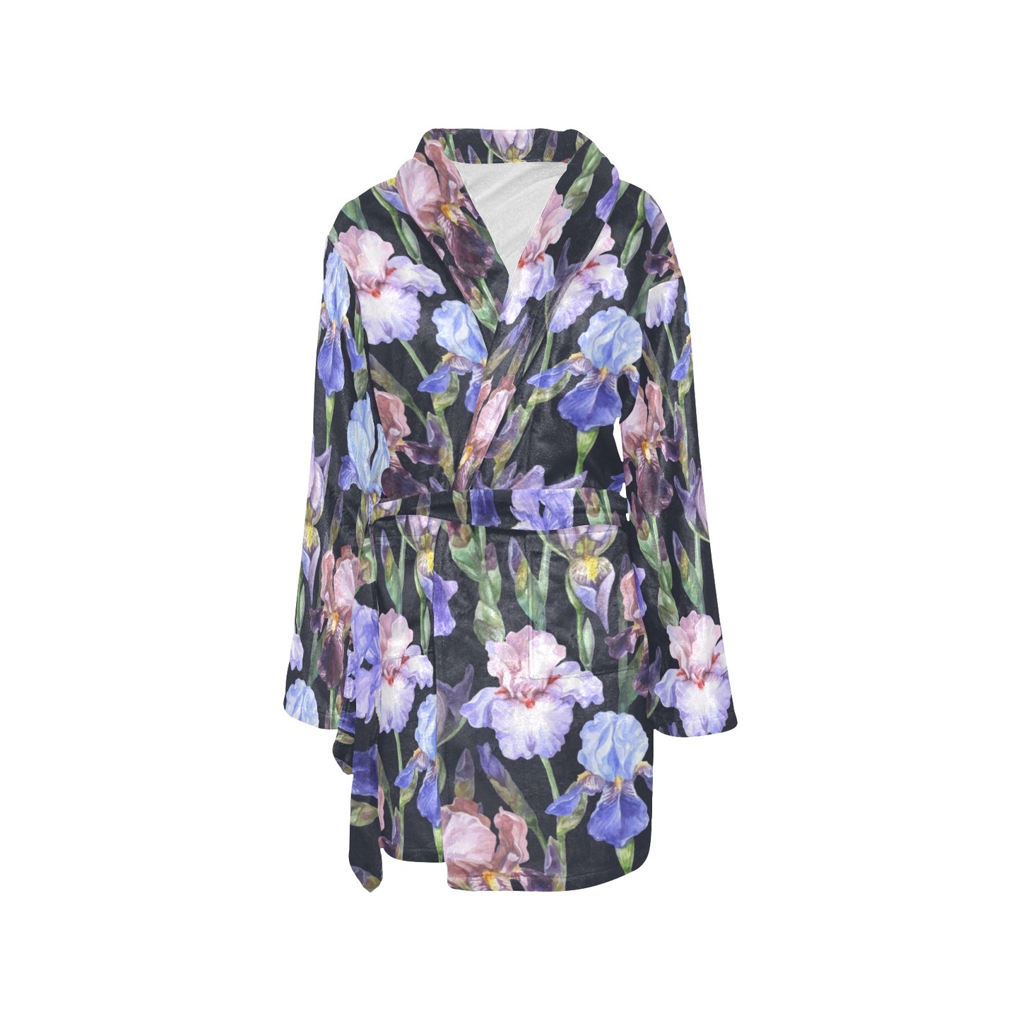 Iris Pattern Print Design IR04 Women's Fleece Robe