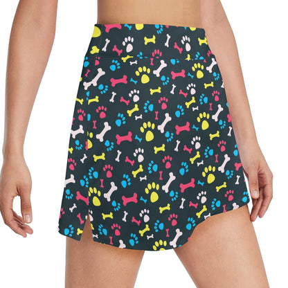 Paw Design Print 17" Golf & Pickleball Skort with Pockets