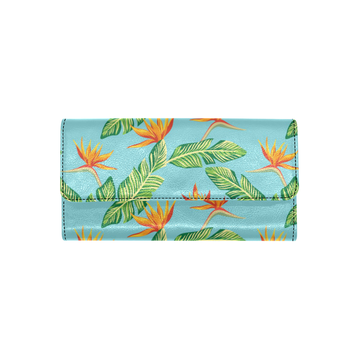 Bird Of Paradise Pattern Print Design BOP04 Women's Trifold Wallet