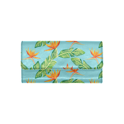 Bird Of Paradise Pattern Print Design BOP04 Women's Trifold Wallet