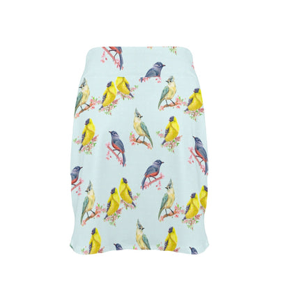 Bird Sweet Themed Print Pattern 17" Golf & Pickleball Skort with Pockets