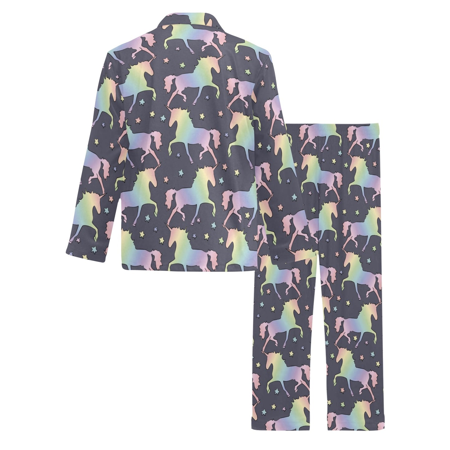 Rainbow Pattern Print Design A05 Men's Long Pajama Set