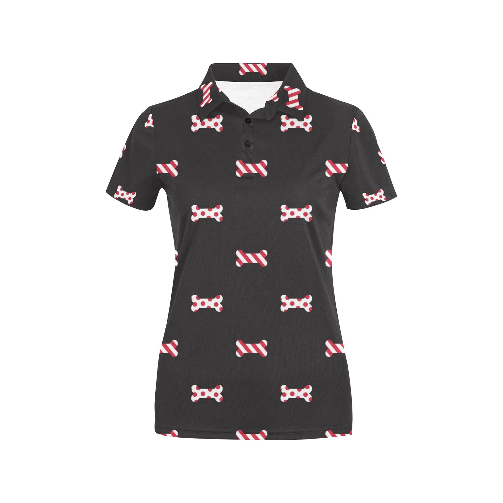 Dog Bone Pattern Print Design 04 Women's Polo Shirt