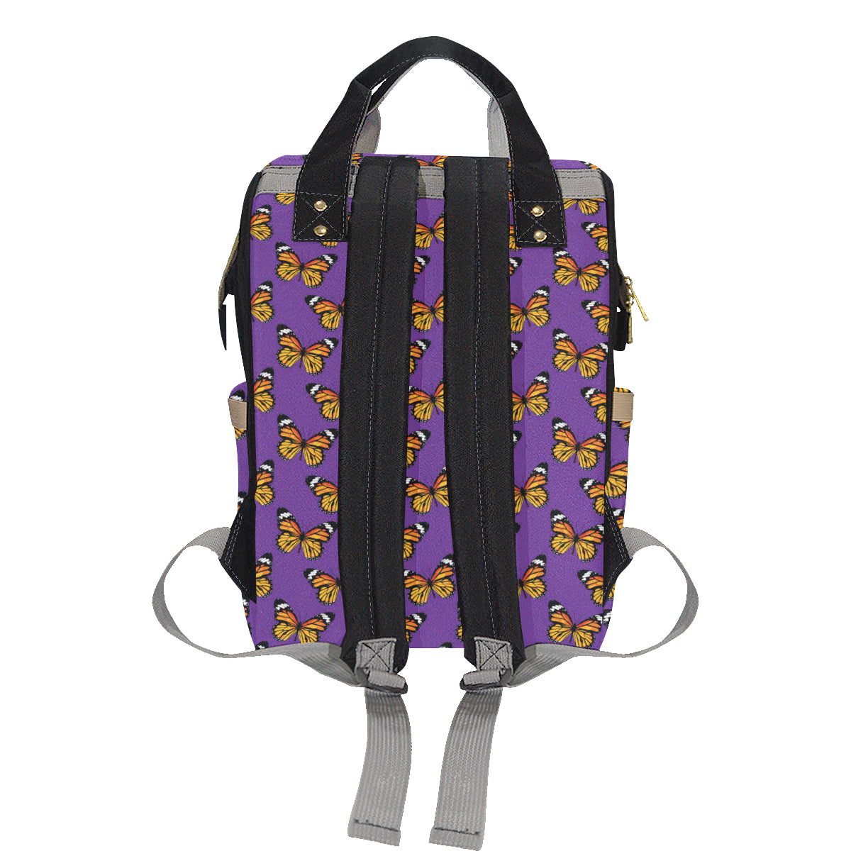 Monarch Butterfly Purple Print Pattern Diaper Bag Backpack