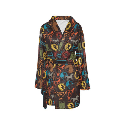 Equestrian Equipment Horse Colorful Women's Fleece Robe