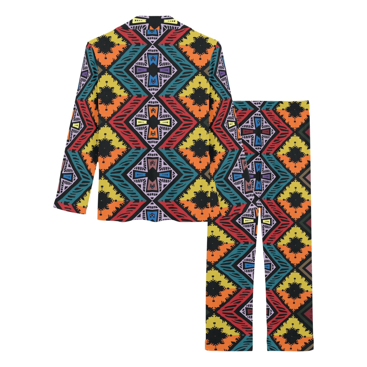 African Pattern Print Design 08 Women's Long Pajama Set