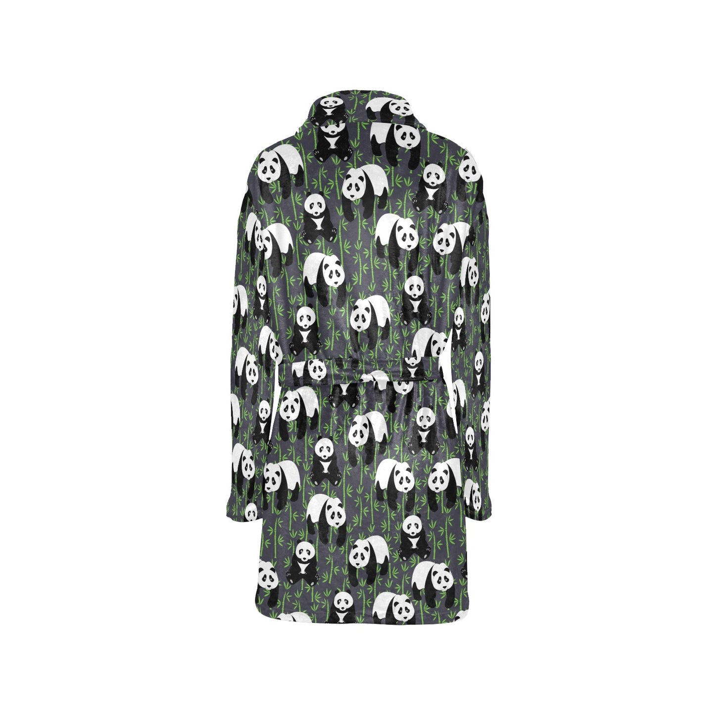 Panda Bear Bamboo Themed Print Women's Fleece Robe