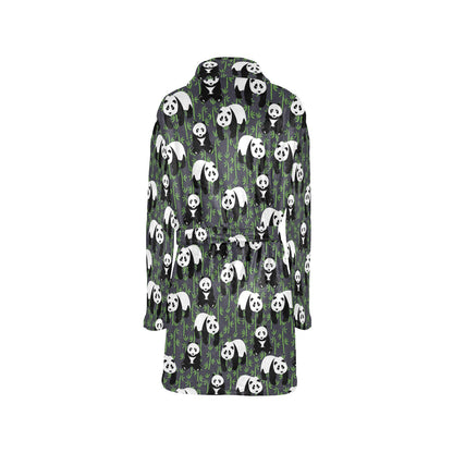 Panda Bear Bamboo Themed Print Women's Fleece Robe