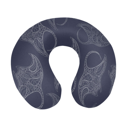 Manta Ray Pattern Print Design 01 U-Shaped Travel Neck Pillow