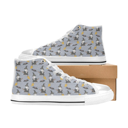 Witch Print Design LKS307 Men's High Top Canvas Shoes