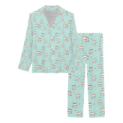 Shiba Inu Print Design LKS302 Women's Long Pajama Set