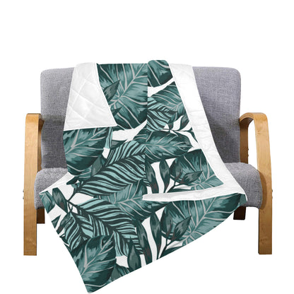 Tropical Palm Leaves Pattern Premium Quilt