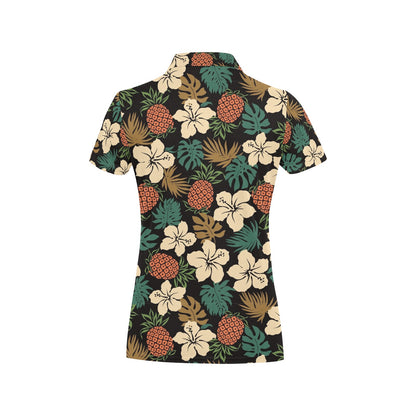 Hawaiian Themed Pattern Print Design H08 Women's Polo Shirt
