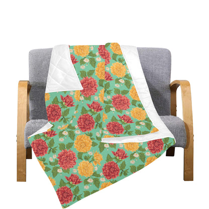 Dahlia Pattern Print Design DH011 Premium Quilt