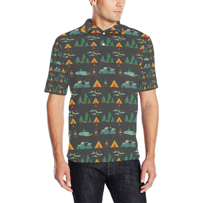 Camping Tent Pattern Print Design 03 Men Polo Shirt