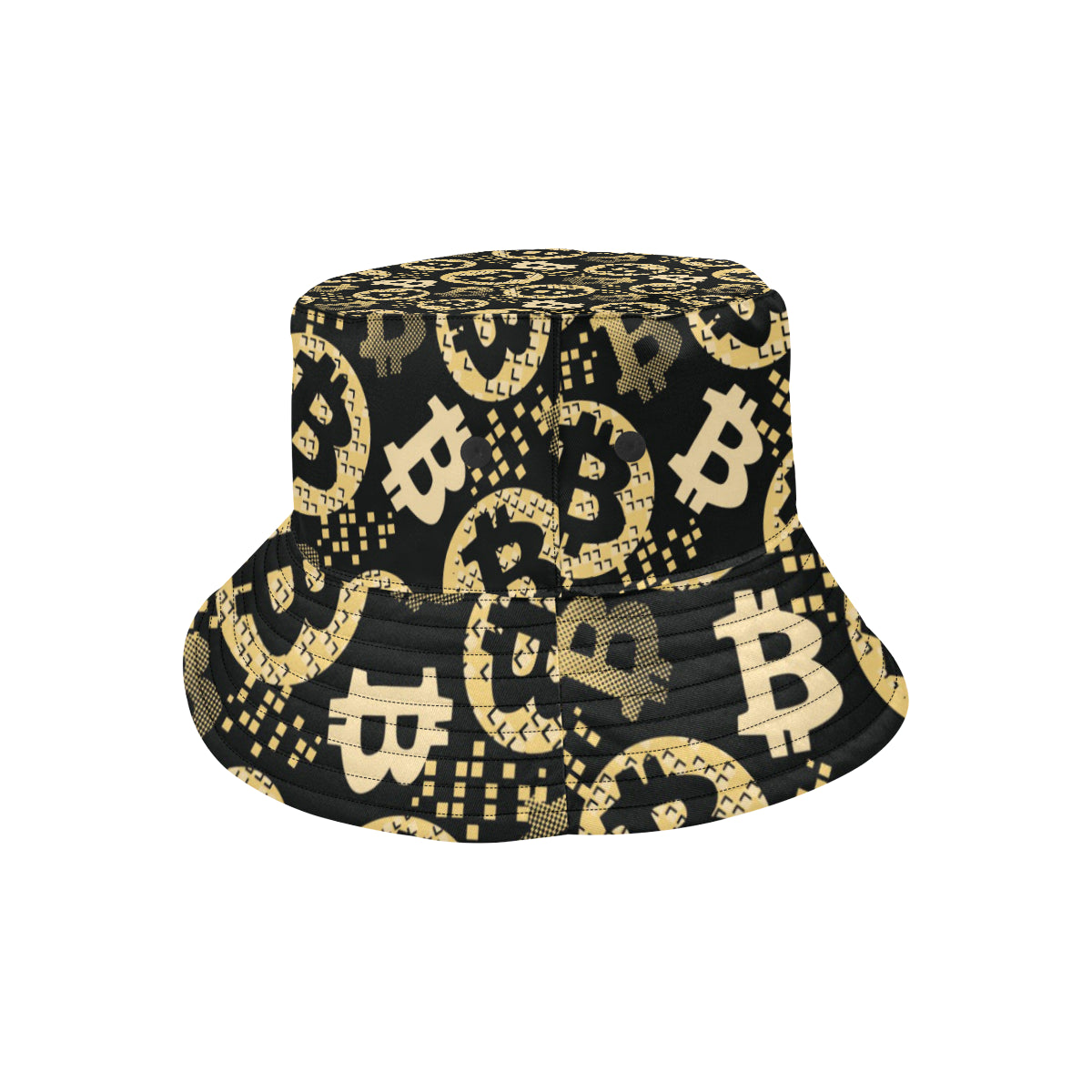Bitcoin Pattern Print Design DO06 Unisex Bucket Hat