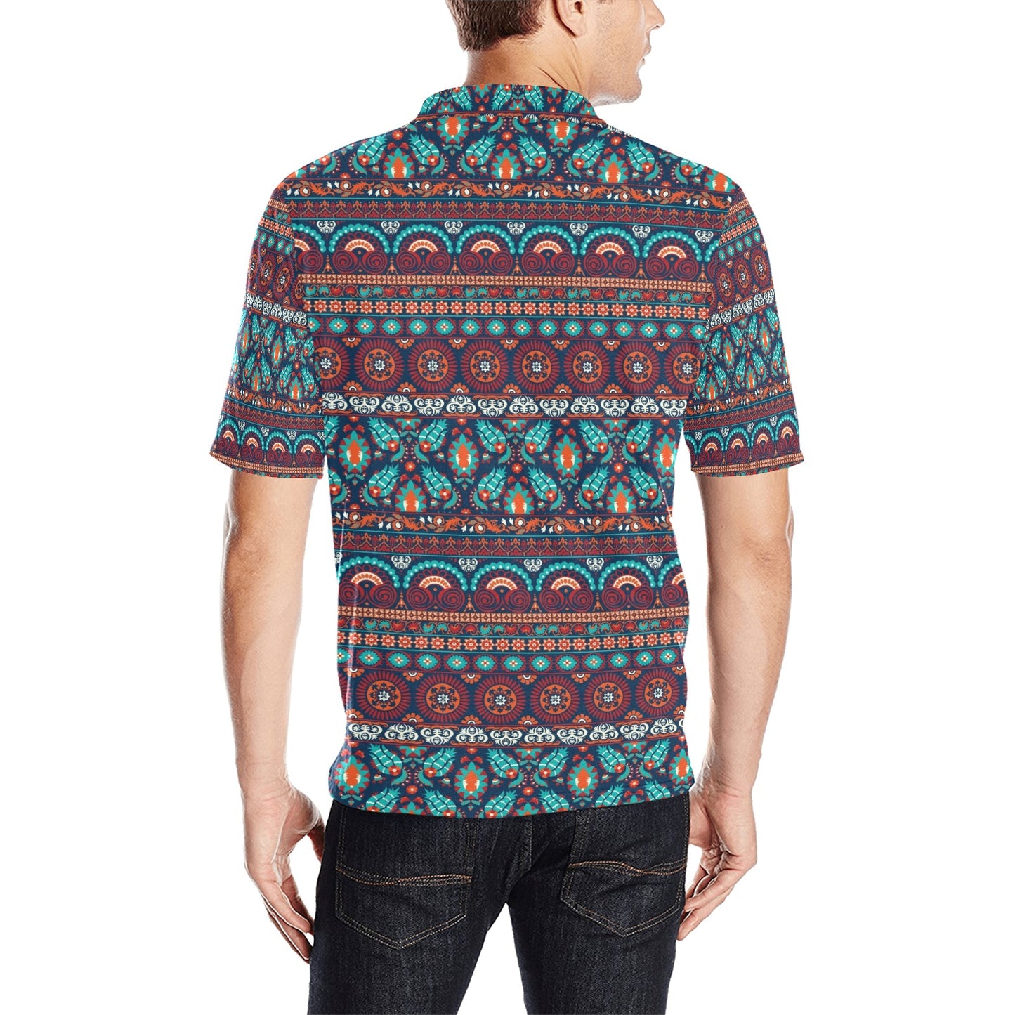 Suzani Print Design LKS302 Men Polo Shirt