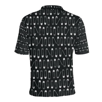 Safety Pin Print Design LKS302 Men Polo Shirt