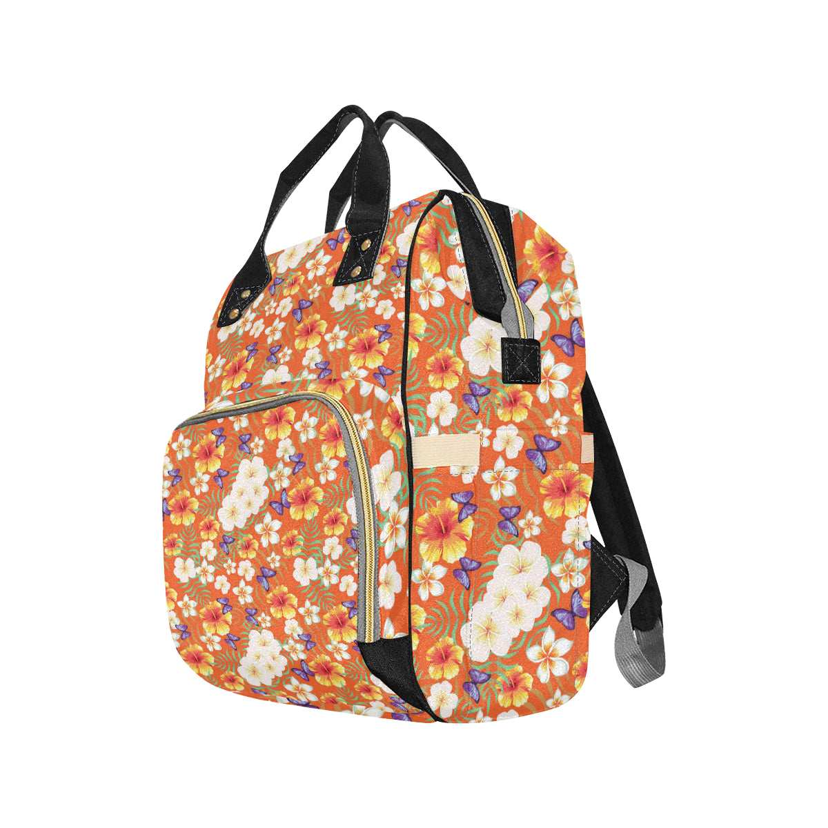 Tropical Flower Pattern Print Design TF027 Diaper Bag Backpack